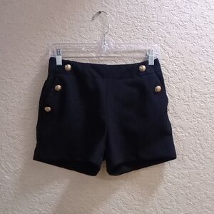 Nicole Miller Black High Waist Shorts with Gold Buttons